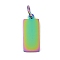Ion Plating(IP) 304 Stainless Steel Pendants, with Jump Ring, Manual Polishing, Rectangle Charm, Stamping Blank Tag, Rainbow Color, 14x6x1mm, Hole: 3.5mm