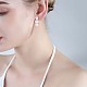 Серьги-кольца с тройным жемчугом и ракушками JE1001A-7