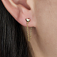 Серьги-гвоздики в форме сердца из стерлингового серебра QG1796-1-3