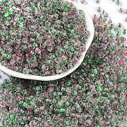 Прозрачные внутри цветные стеклянные бусины SEED-A032-04U