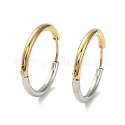 Серьги-кольца Huggie Hoop из двухцветной нержавеющей стали 304 с ионным покрытием (IP) EJEW-A106-02F