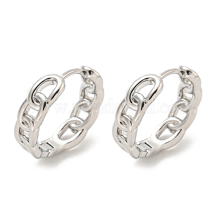 Серьги-кольца из латуни в форме цепочки EJEW-L211-009D-P-1