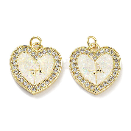 Латунные микропаве прозрачные подвески с фианитом KK-L213-015G-1