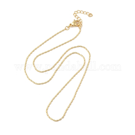 Колье-цепочка из латуни с овальными бусинами NJEW-R260-02G-1