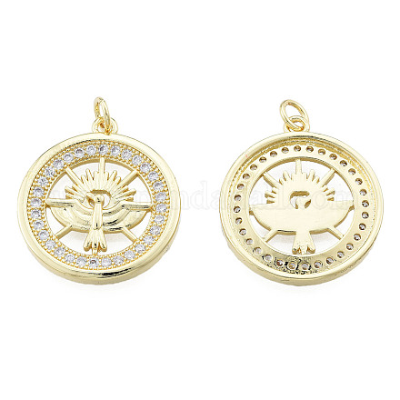 Латунные микропаве прозрачные подвески с фианитом ZIRC-N039-246-1