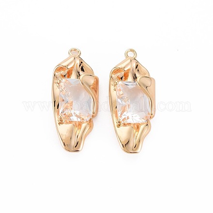 Латунные микропаве прозрачные подвески с фианитом KK-S364-105-1