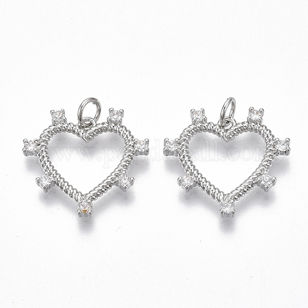Латунные микропаве прозрачные подвески с фианитом KK-S356-028P-NF-1