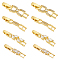 8Pcs 4 Styles Brass Pave Clear Cubic Zirconia Watch Band Clasps, Long-Lasting Plated, Cadmium Free & Lead Free, Golden, 27~33x4.8~6x4mm, Hole: 3x3~4mm, 2pcs/style