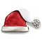 Christmas Theme Enamel Pins, Alloy Rhinestone Brooches for Backpack Clothes, Christmas Hat, Platinum, 34x51mm