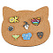 BENECREAT Pin Board Cat Cork Board, 0.4inch Thick Bulletin Display Board Wall Mounted Cork Board for Brooch Pin Storage, Office Home Festival Valentine's Decor, 7.8x6.7inch
