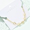 Brass Micro Pave Clear Cubic Zirconia Charm Bracelets for Women, with ABS Imitation Pearl Beads, Heart, Real 18K Gold Plated, 6-7/8 inch(17.5cm)