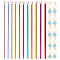 NBEADS 21 Pcs Tunisian Crochet Hooks Set, 10.5 Inch Long Metal Crochet Hooks Multicolor Afghan Crochet Needles with Number Locking Stitch Marker for Beginner, Crocheter & Knitter