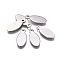 Tarnish Resistant 201 Stainless Steel Stamping Blank Tag Pendants, Oval, Stainless Steel Color, 16x7x0.8mm, Hole: 1.4mm