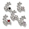 Rack Plating Alloy Rhinestone Pendants, Lead Free & Cadmium Free & Nickel Free, Cherry & Heart, Mixed Color, Platinum, 23x16x7.5mm, Hole: 1.6mm