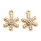 Brass Micro Cubic Zirconia Charms, Cadmium Free & Nickel Free & Lead Free, Snowflake, Real 18K Gold Plated, 14x10x2.5mm, Hole: 1.2mm