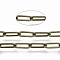 Brass Paperclip Chains, Flat Oval, Drawn Elongated Cable Chains, Soldered, with Spool, Cadmium Free & Nickel Free & Lead Free, Antique Bronze, 11x4.3x0.7mm, about 150.91 Feet(46m)/roll