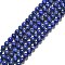 Natural Lapis Lazuli Beads Strands, Grade A-, Round, 6mm, Hole: 1mm, about 58~60pcs/strand, 15 inch