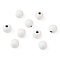 Dyed Natural Wood Beads, Round, White, 12x11mm, Hole: 4mm, 200pcs/bag