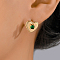 Vintage European Court Heart-shaped Zircon Stud Earrings Party Banquet Accessories.