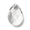 Transparent Glass Big Pendants, for Chandelier Crystal Hanging Pendants, Faceted, Teardrop, Clear, 63x42x17mm, Hole: 1.8mm