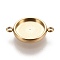 Ion Plating(IP) 304 Stainless Steel Links Connectors Settings, Plain Edge Bezel Cups, Flat Round, Golden, Tray: 12mm, 20x14.5x2.5~3mm, Hole: 1.6~1.8mm