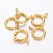 Brass Spring Ring Clasps, Jewelry Accessory, Golden, 12mm, Hole: 2.5mm
