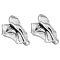 Irregular Shape Stainless Steel Stud Earrings, Platinum