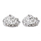 Brass Micro Pave Clear Cubic Zirconia Pendants, Nickel Free, Textured, Nuggets, Real Platinum Plated, 16x21x3mm, Hole: 1.5mm
