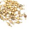 Glass Faceted Hexagon Connector Charms, with Brass Wire Loops, Real 18K Gold Plated, Rack Plating, Long-Lasting Plated, Gold, 11.5x4x2.5mm, Hole: 1~1.2mm