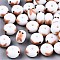 Handmade Bumpy Lampwork Beads, Abacus with Goldfish, Dark Salmon, 14~15x12~13x8~9mm, Hole: 2mm
