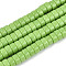 Opaque Solid Color Glass Beads Strands, Flat Round, Light Green, 6~6.5x3~3.5mm, Hole: 0.8mm, about 114~116pcs/strand, 14.76~14.96 inch(37.5~38cm)
