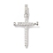 Rack Plating Brass Micro Pave Clear Cubic Zirconia Pendants, Long-Lasting Plated, Lead Free & Cadmium Free, Cross, Platinum, 42x23x6.5mm, Hole: 3.5x6mm