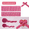 2 Rolls 2 Sizes Polyester Elastic Ribbon, for Hair Band Making, Camellia, 1roll/style