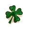 Clover Enamel Pins, Zinc Alloy Brooches for Backpack Clothes, Dark Green, 24.5x24.5mm