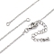 1.3MM Brass Cable Chain Necklace Making, with 304 Stainless Steel Lobster Clasps, Lead Free & Cadmium Free, Long-Lasting Plated, Rack Plating, Platinum, 16.02 inch(40.7cm)