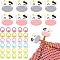 Cow Silicone Knitting Needle Point Protectors, Knitting Needle Stoppers with Baking Painted Zinc Alloy Stitch Marker Rings, Mixed Color, 14.5~29x14.5~30mm, 38pcs/box