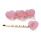 Gradient Heart Resin & Iron Clips Sets, Alligator Hair Clips & Hair Bobby Pins, Hair Accessories for Girls Women, Plum, 49~58x15x12~16mm, 2pcs/set