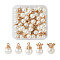 50Pcs 5 Styles Resin Imitation Pearl Pendants, with Alloy Findings, Mixed Shapes, Light Gold, 7.5~15.5x10~12x10~10.5mm, Hole: 1.2~1.6mm, 10pcs/style
