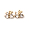 Brass Micro Pave Cubic Zirconia Pendants, Cadmium Free & Nickel Free & Lead Free, Cherry Charms, Real 18K Gold Plated, 11x12.5x4mm, Hole: 1.4mm