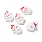 Christmas Theme Opaque Resin Pendants, with Platinum Tone Iron Findings, Santa Claus Head, White, 26.5x18x7.5mm, Hole: 2mm