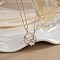2Pcs Brass with Resin Magnetic Pendant Necklaces with 304 Stainless Steel Cable Chain, Platinum, Moon, 17.72 inch(45cm)