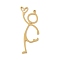 304 Stainless Steel Pendants, Finger Heart Human, Golden, 49.5x21.5x1.5mm, Hole: 1.5mm