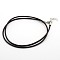Waxed Cord Necklace Making, with Brass Lobster Claw Clasps and Brass Tail Chains, Black, 18 inch