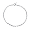 925 Sterling Silver Cable Chain Necklaces, Platinum, 15.75 inch(40cm)