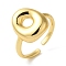 Initials Brass Open Cuff Ring for Women, Cadmium Free & Nickel Free & Lead Free, Letter O, 16.5x14mm, Adjustable