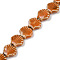 Handmade Porcelain Beads Strands, Shell Shape, Chocolate, 13.5x13~14x6mm, Hole: 1.8mm, about 28pcs/strand, 14.37''(36.5cm)