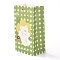 Rectangle with Bear Pattern Paper Candy Bags, No Handle, with Sticker, for Gift & Food Wrapping Bags, Yellow Green, 27x15x9.7cm, 6pcs/bag