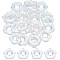 Transparent Acrylic Bead Frame, AB Color Plated, Flower, Clear, 26x27x5mm, Hole: 1.6mm, 60pcs/box