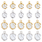 32Pcs 4 Style Cat Eye Pendants, with 304 Stainless Steel Findings, Round, Mixed Color, 11.5~13x8~8.5x7~7.5mm, Hole: 1~1.2mm, 8pcs/style