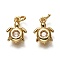 Brass Micro Pave Clear Cubic Zirconia Charms, Long-Lasting Plated, with Jump Rings, Tortoise, Real 18K Gold Plated, 11x7x2mm, Jump Ring: 4x1mm, 2mm Inner Diameter